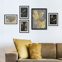 Wallity SET_066 Cuadro Decorativo Enmarcado de 5 Piezas Multicolor